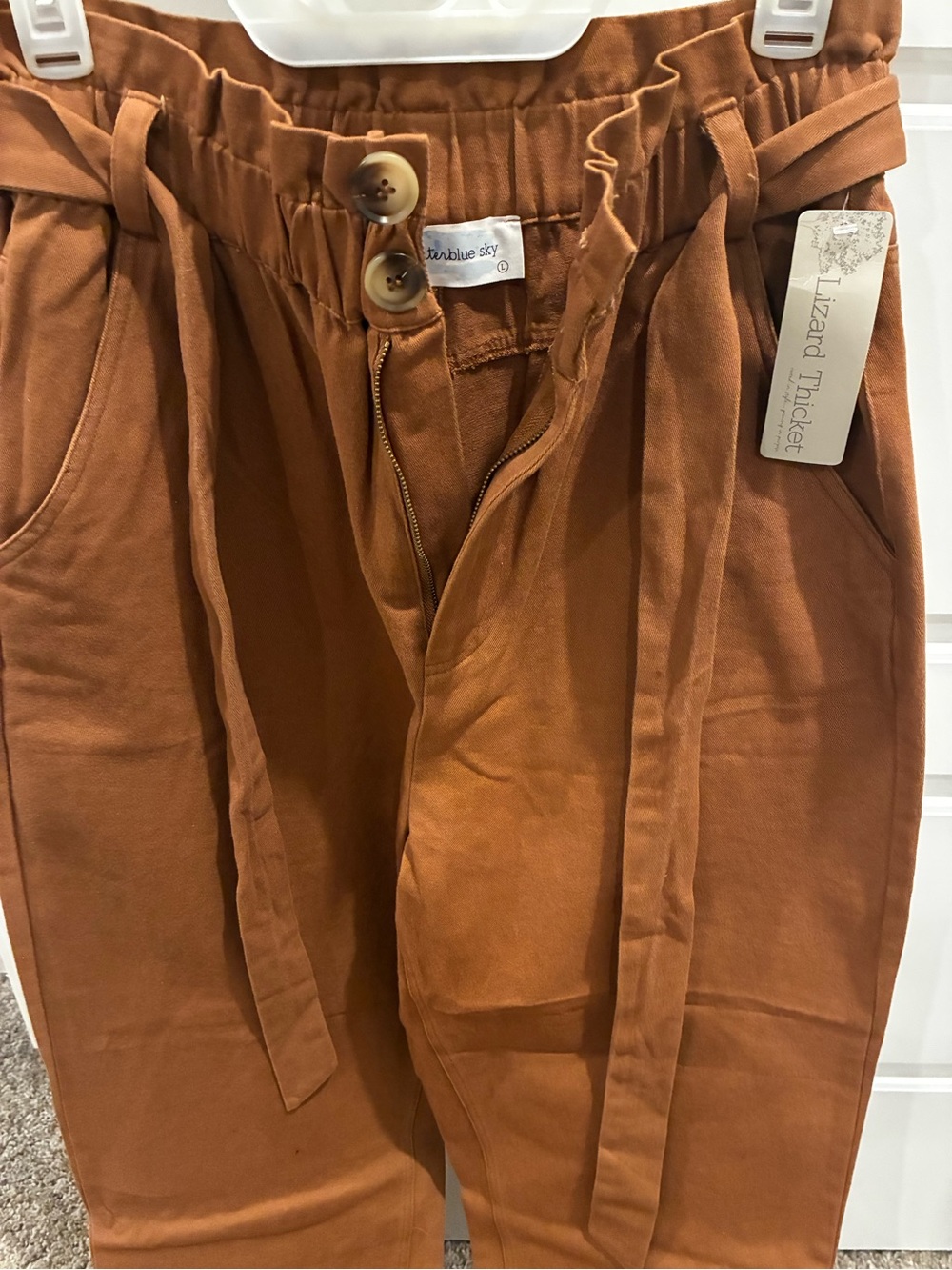 Blue Sky Men’s Rust-Tone Paperbag Waist Chinos